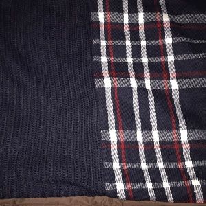 Flannel and crochet scarf